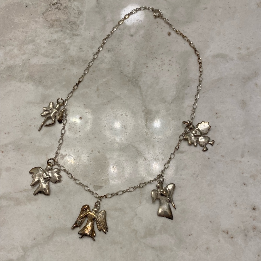 Sterling Silver Angel Charm Necklace